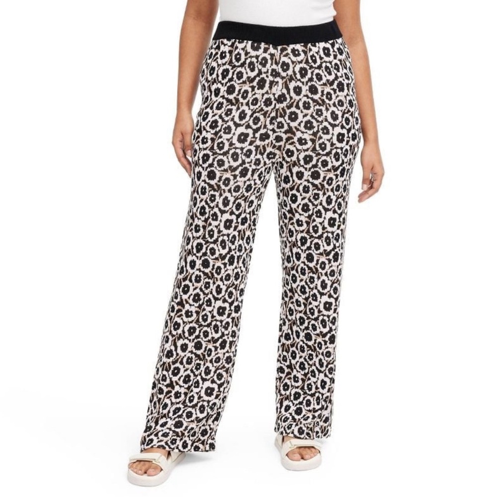 DVF for Target Women's High Waisted Neutral Sweaterknit Poppy Flare Pants sz 2X